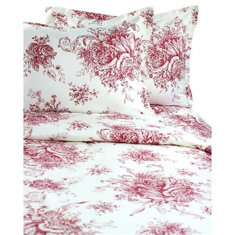 Melange Home Printed Design Cotton Collection 400 Thread Count Red