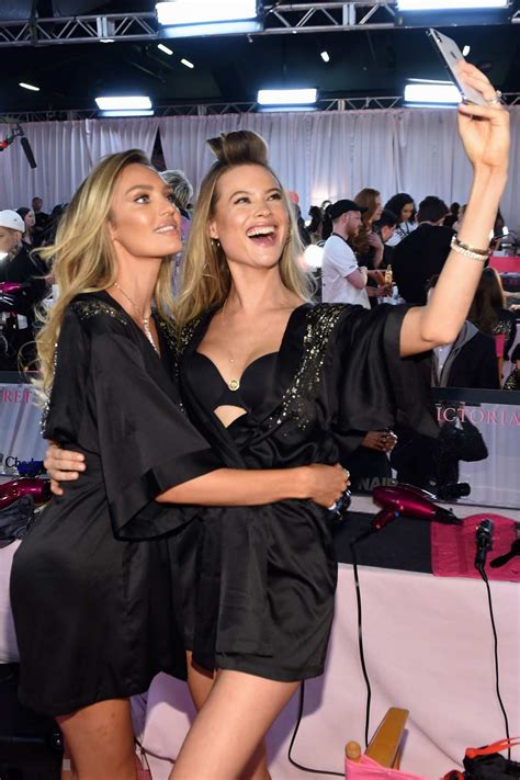 Candice Swanepoel Behati Prinsloo Are Seen Backstage During The 2018