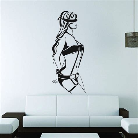 Buy Wall Mural Vinyl Decal Sticker Decor Shades Girl Handcuffs Submissive Sex