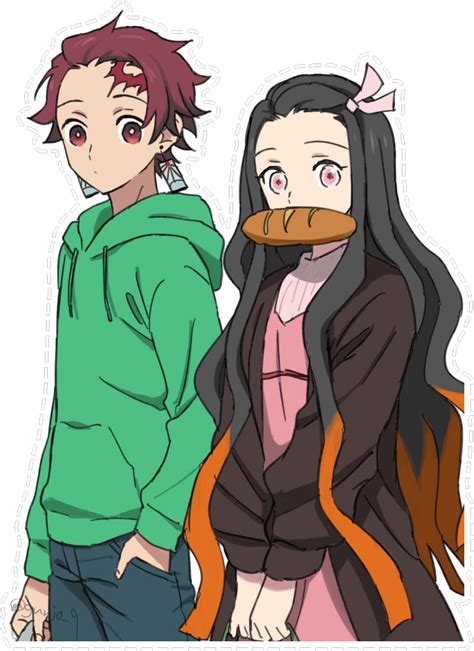 Anime Kimetsunoyaiba Tanjirou Nezuko Sticker By Xkanyx