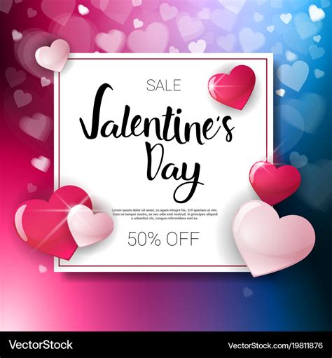 Valentine Day Sale Flyer Template With Copy Space Vector Image