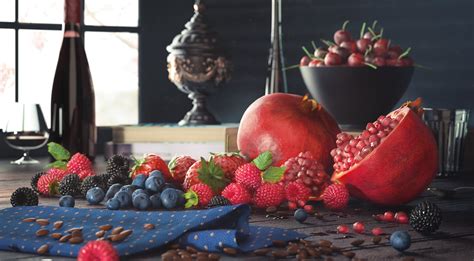 Blackberry Berry Raspberry Fruit Still Life Basket Wallpaper