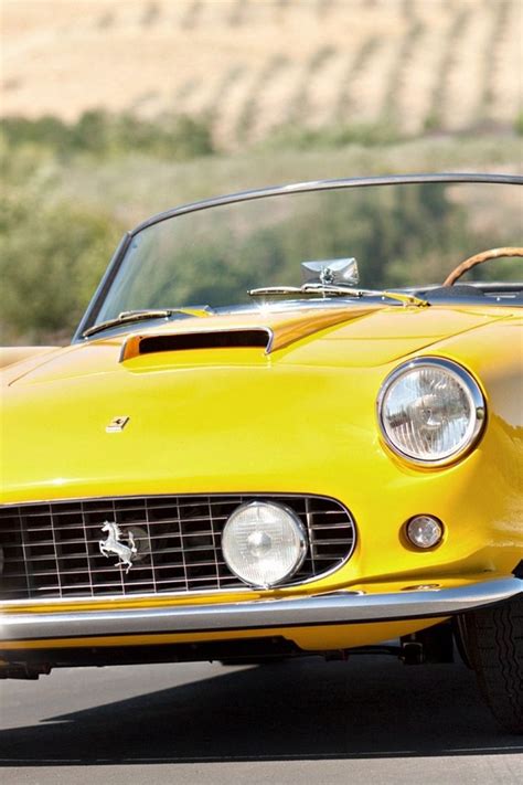 Download Wallpaper 800x1200 Vintage Ferrari Convertible Yellow