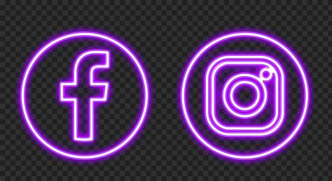 Purple Fb Insta Neon Logo Icon Hd Png Citypng