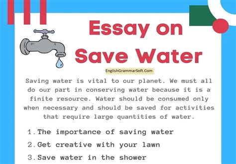 Essay On Save Water 1000 Words Simple Ways To Conserve Englishgrammarsoft