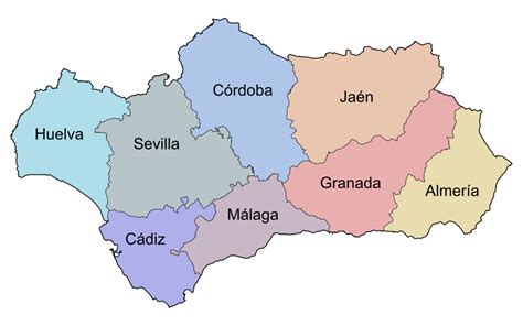 Mapa De Andalucía Provincias Municipios Turístico Y Carreteras De