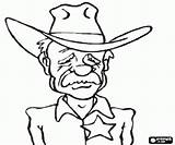 Cowboy Coloring Face Oncoloring Sheriff Hat sketch template