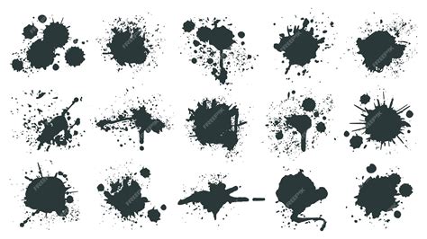 Premium Vector Ink Drops Paint Splash Grunge Liquid Drop Splashes