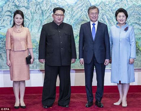 Kim Jong Un And President Moons Wives Fashion Face Off Daily Mail Online