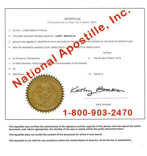 He had been to the state many times in the past. Pennsylvania Apostille Example