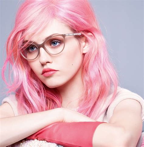 charlotte women model blue eyes pink hair long hair women with glasses hd phone wallpaper