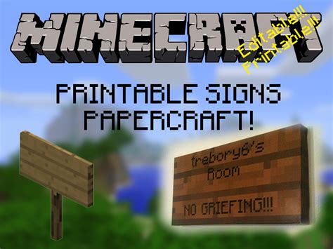 Customizable Printable Minecraft Signs By Trebory6 On Deviantart