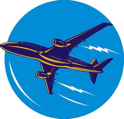 Jumbo Jet Plane Taking Off Stock Vector Illustration Of Background