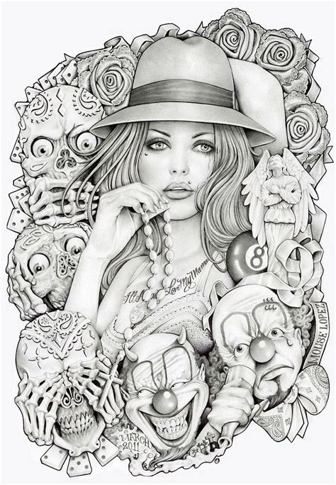 old school girl by mouse lopez tattooed latina woman canvas art print chicano art tattoos