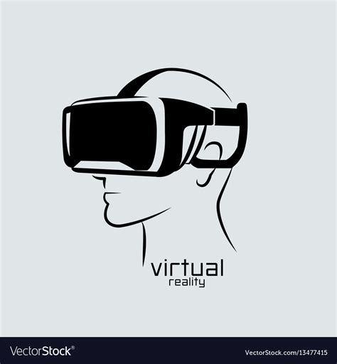Virtual Reality Logo Flat Design Icon Black Vector Image