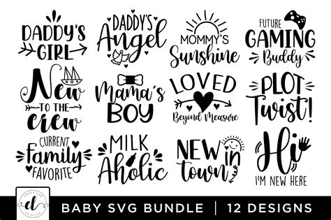 Baby Svg Bundle 12 Designs Graphic By Craftlabsvg · Creative Fabrica