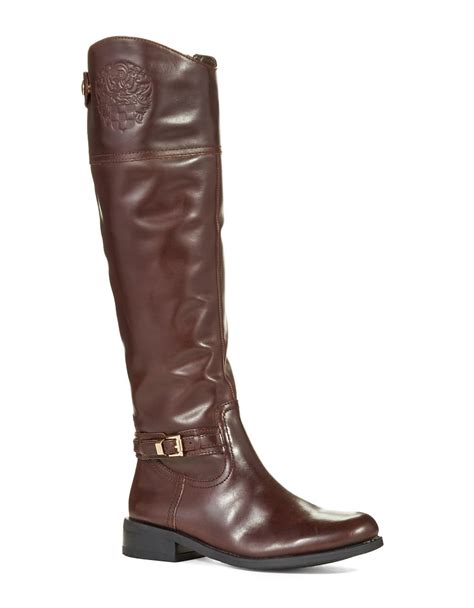 Vince Camuto Kable Wide Calf Riding Boots In Brown Lyst