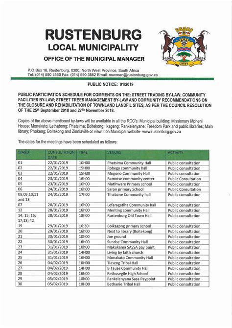 The load shedding schedules for these (shaded) municipalities are not yet available. Rustenburg Local Municipality | Rustenburg Local Municipality