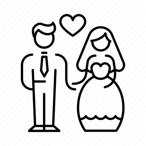 Bride Couple Groom Husband Love Wedding Wife Icon