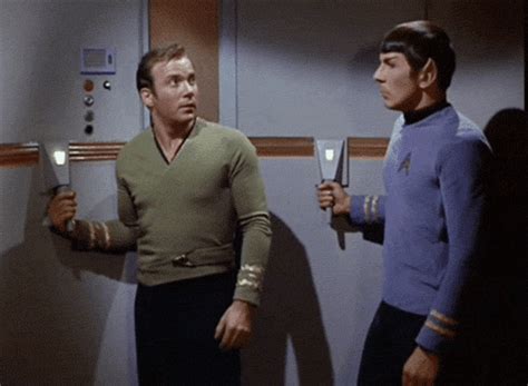 Spock And Kirk Turbolift Star Trek Star Trek Star Trek Original