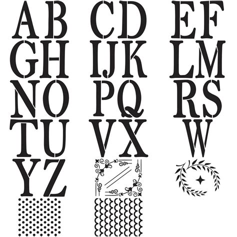 Shop Plaid Folkart Alphabet And Monogram Paper Stencils Serif Font 5