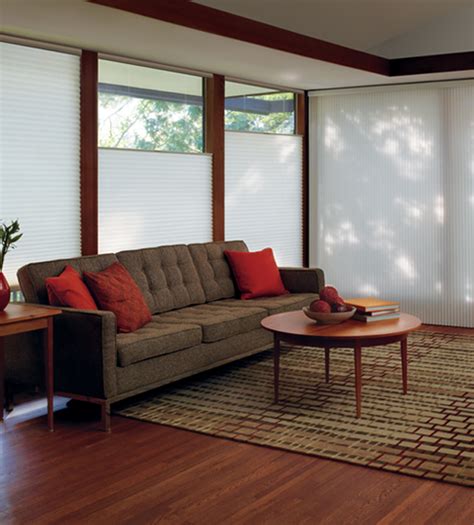 Motorized blinds and shades are a stylish, rewarding investment in comfort, convenience, and peace of mind. skyline-window-coverings-living-room-duette-honeycomb ...