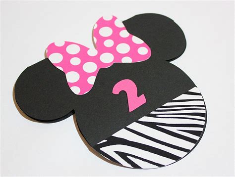Minnie Mouse Invitation Hot Pink Polka Dot And Zebra 2000 Via Etsy Minnie Mouse