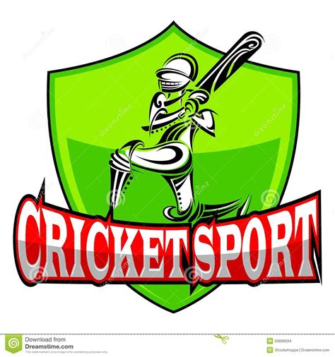 Joueur De Cricket Jouant Avec La Batte Illustration De Vecteur