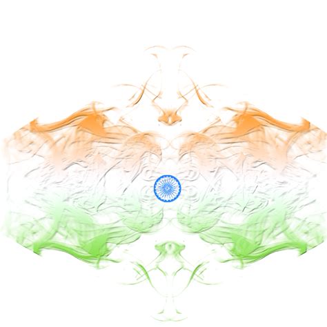Abstract Indian Tri Color Flag Made With Smoke Cloud For Independence