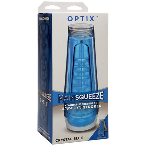 buy the main squeeze optix crystal clear blue variable pressure ultraskyn male stroker doc johnson
