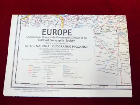 National Geographic Europe Map From June 1969 Issue 299 Picclick