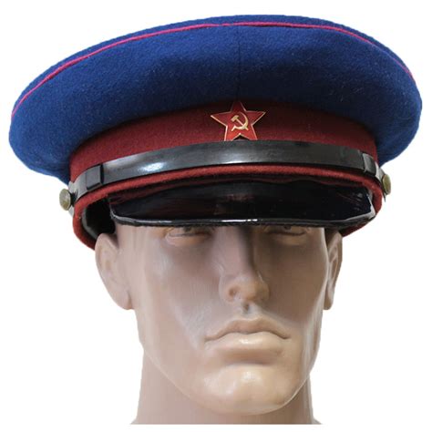 Soviet Nkvd Officers Ww2 Russian Blue Visor Hat Soviet Russian Army
