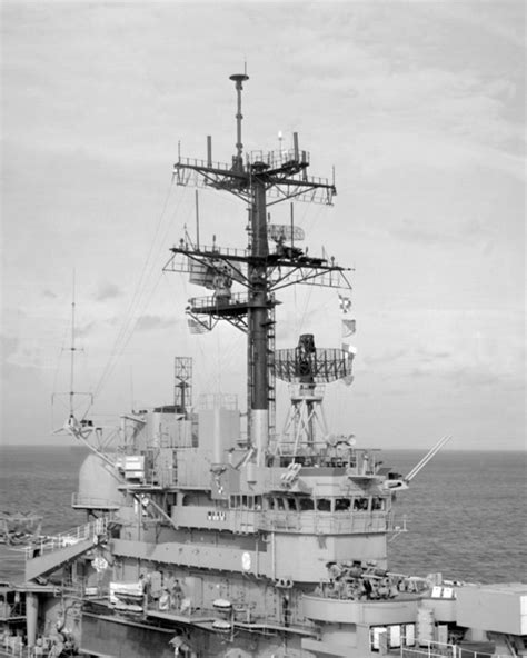 A Close Up View From Starboard Of The Superstructure And Mast Of The