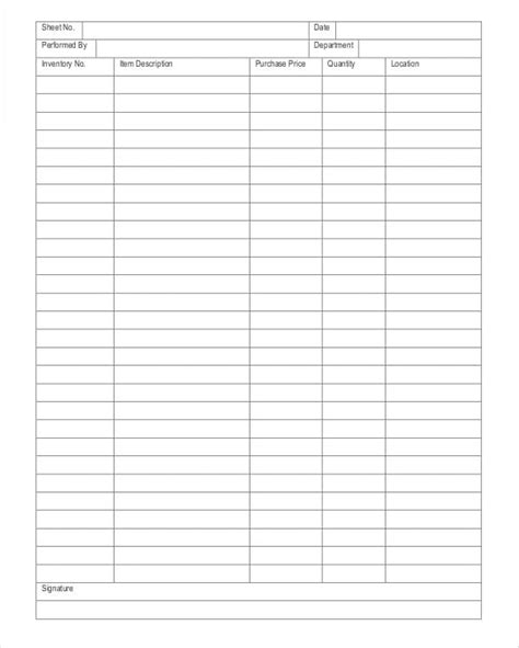 Printable Inventory Count Sheet Customize And Print