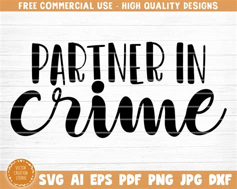 Partner In Crime Svg File Vector Printable Clipart Etsy