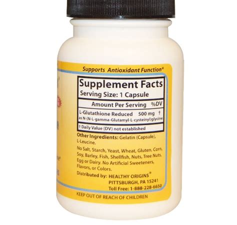 Find quality health products to add to your shopping list or . Buy Healthy Origins, Setria, L-Glutathione Reduced, 500 mg ...