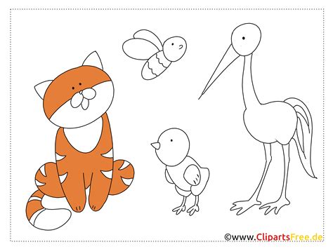 Mit einem klick auf das bild bekommst du die pdf zum ausdrucken. Applikation Katze, Küken, Biene, Storch zum Drucken