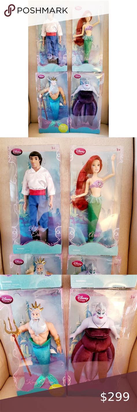 Disney Store The Little Mermaid Dolls Set Of 4 Little Mermaid Doll