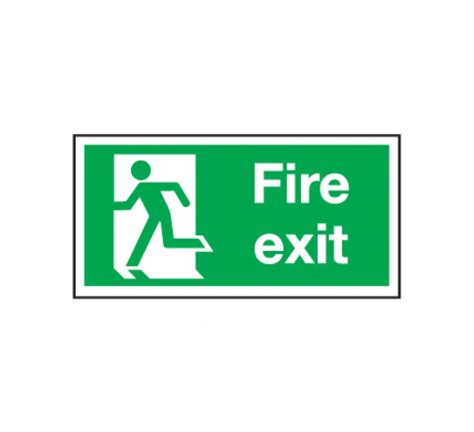 Fire Exit Sign Without Arrow Rigid 150x300 Marlowe Fire And Security