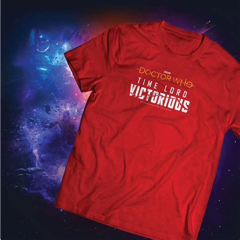 Time Lord Victorious T Shirt Gold And White Logo Doctor Who