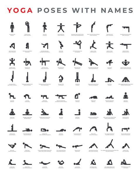 Big Set Of Yoga Poses Asanas With Names Vector Art At Vecteezy