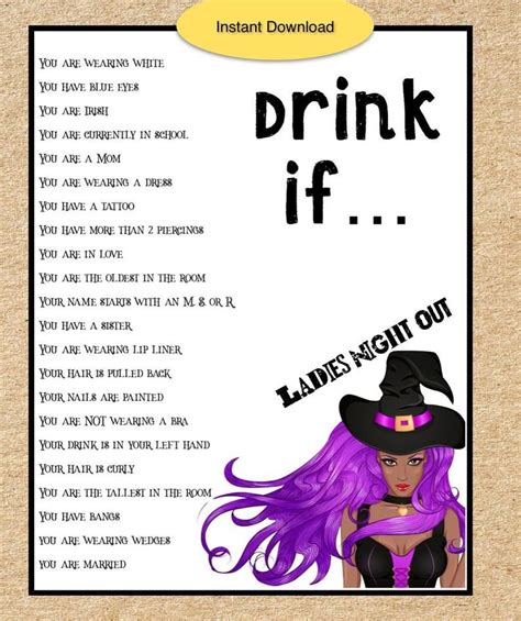 Drink Ifbachelorette Party Ladies Night Out Halloween Etsy Girls
