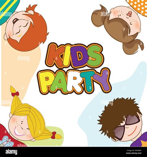 Kids Celebrating Birthday Party Stock Vector Image And Art Alamy