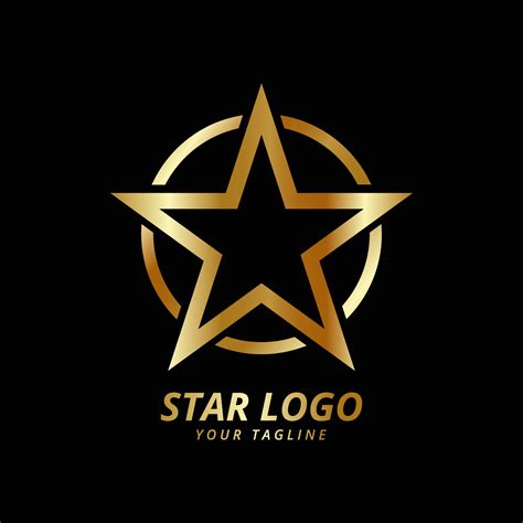 Gold Star Logo Vector Illustration With Black Background 11995795