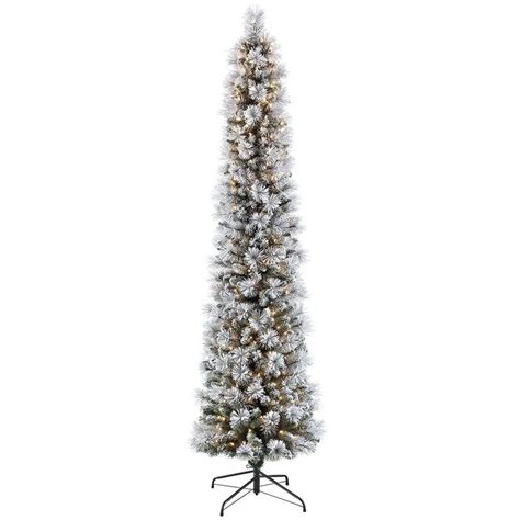 The base for this tree measures approx. Puleo International 7.5-ft Pre-lit Pencil Pine Slim ...