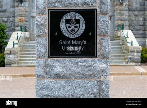 Halifax Canada 9 August 2021 Saint Marys University Sign Stock