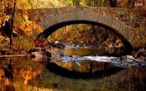 Covered Bridge Autumn Screensavers 1680x1050 Wallpaper