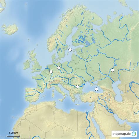 Stepmap Europa Stumme Karte Flüsse Meere Landkarte Für Deutschland