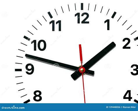 Wall Clock Face With Hour Minute And Second Hands Stock Illustration