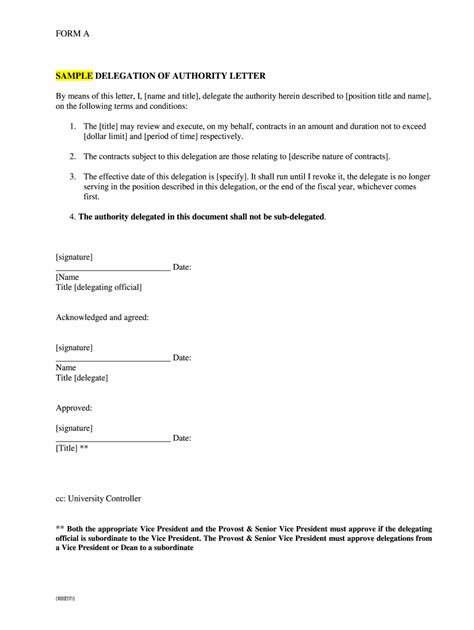 Delegation Of Authority Template Editable Template Airslate Signnow
